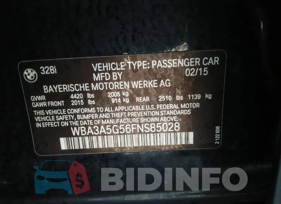 WBA3A5G56FNS85028 Photo# 9