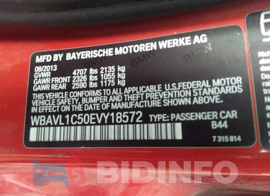 WBAVL1C50EVY18572 Photo# 9