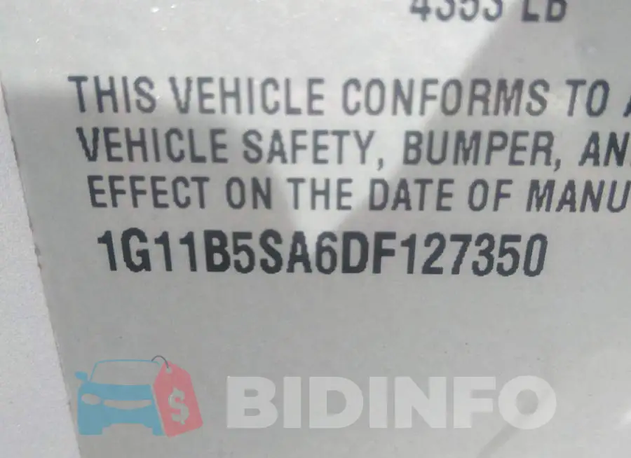 1G11B5SA6DF127350 Photo# 9