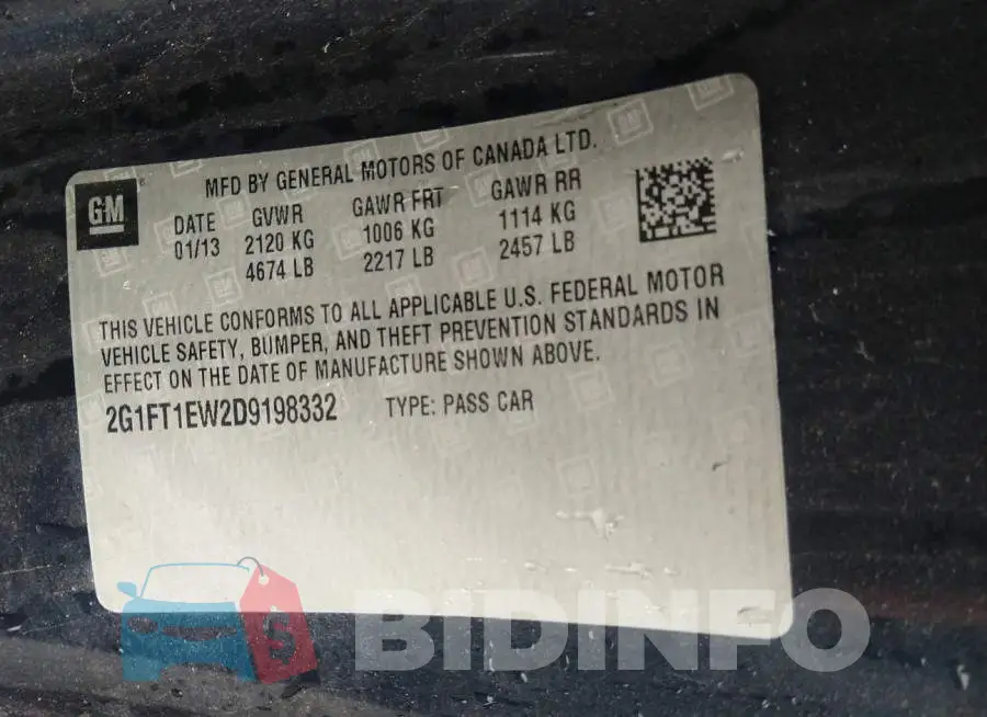 2G1FT1EW2D9198332 Photo# 9