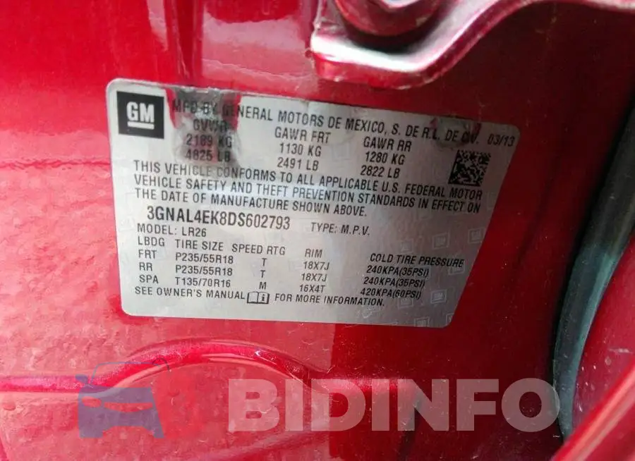 3GNAL4EK8DS602793 Photo# 9