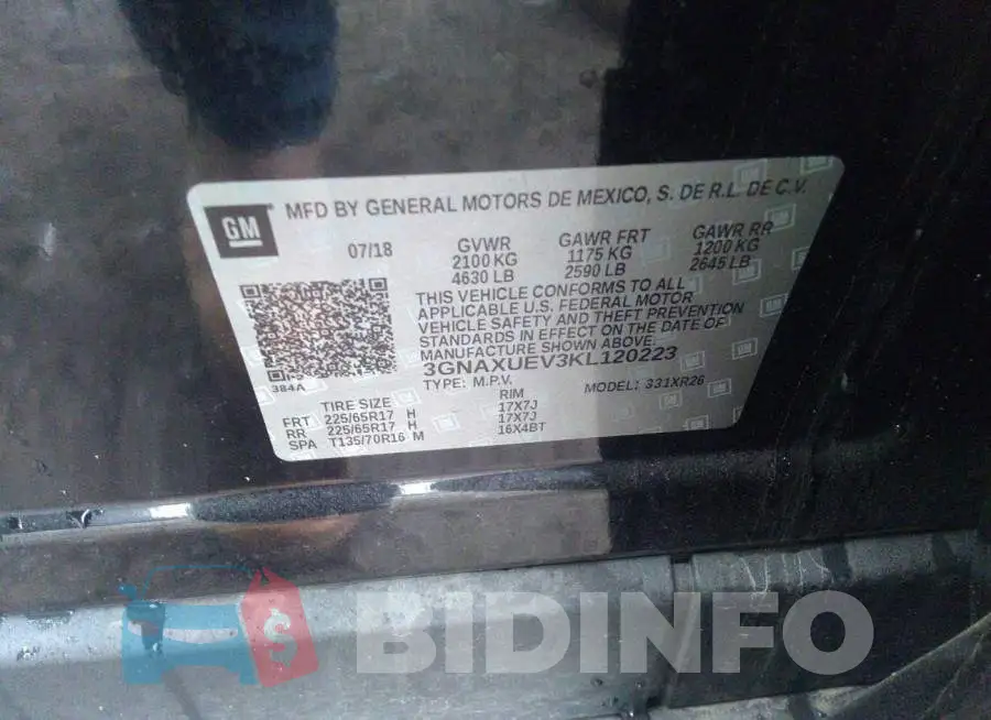 3GNAXUEV3KL120223 Photo# 9