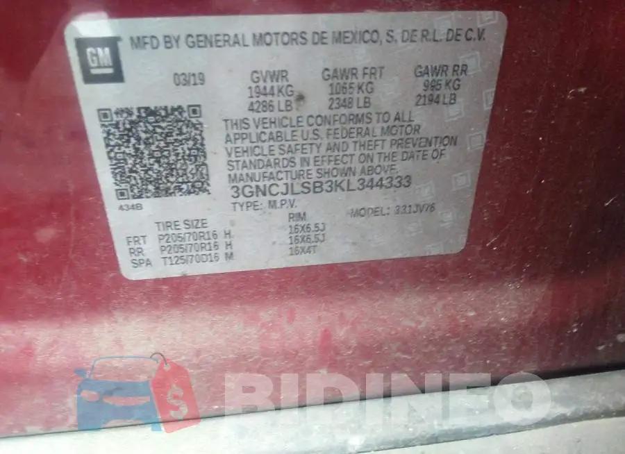 3GNCJLSB3KL344333 Photo# 9