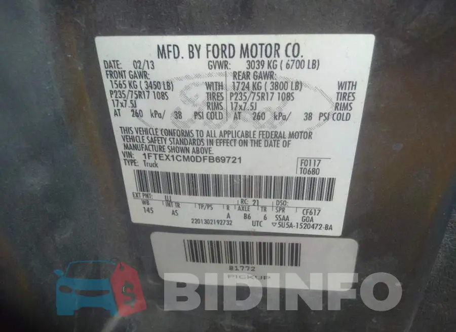 1FTEX1CM0DFB69721 Photo# 9