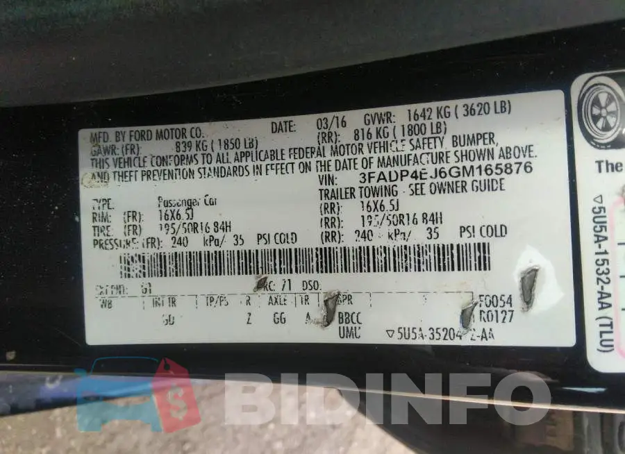 3FADP4EJ6GM165876 Photo# 9