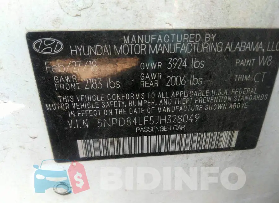 5NPD84LF5JH328049 Photo# 9