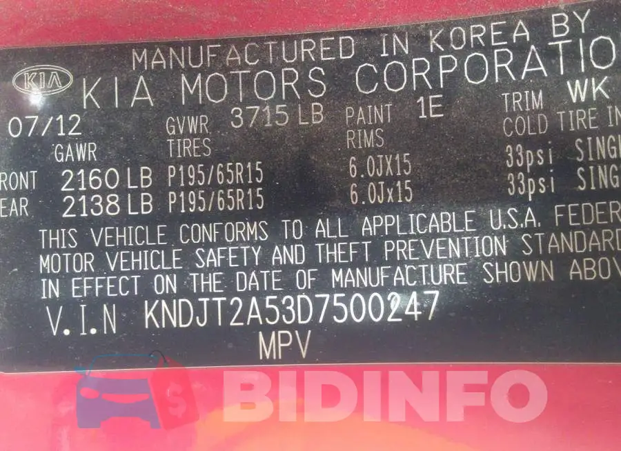 KNDJT2A53D7500247 Photo# 9