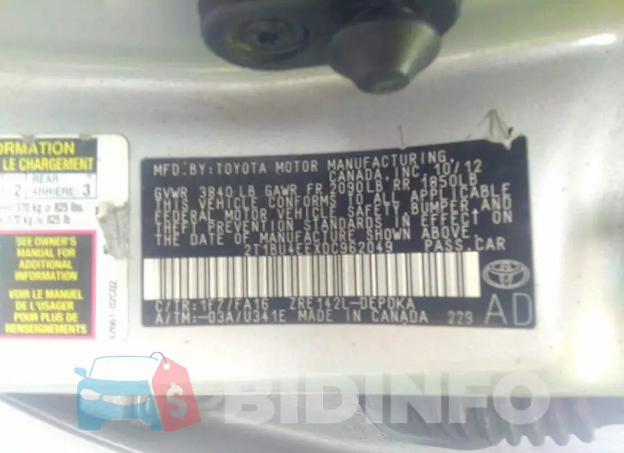 2T1BU4EEXDC962049 Photo# 9