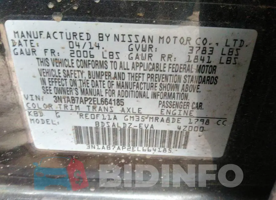 3N1AB7AP2EL664185 Photo# 9