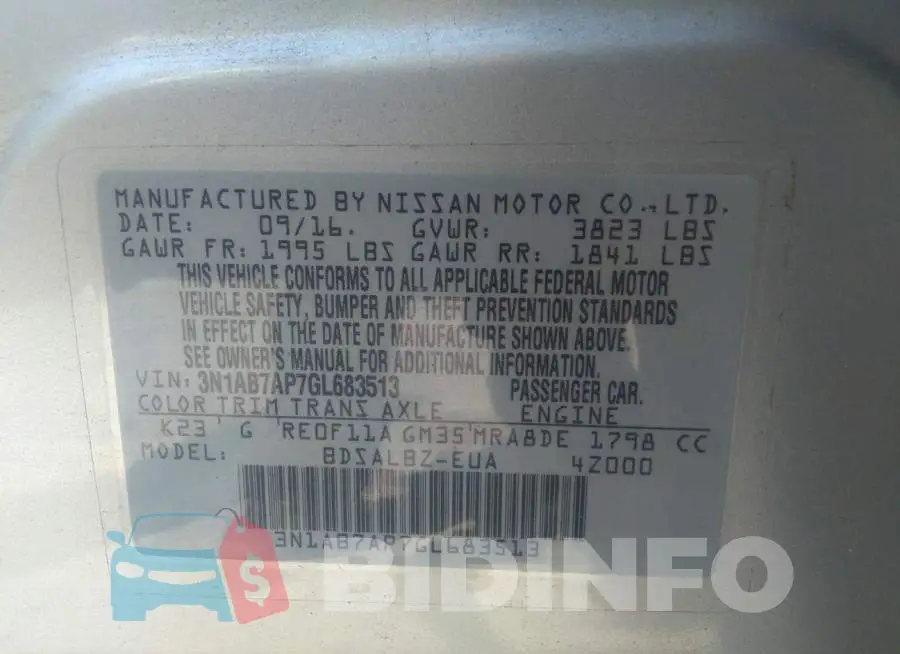 3N1AB7AP7GL683513 Photo# 9