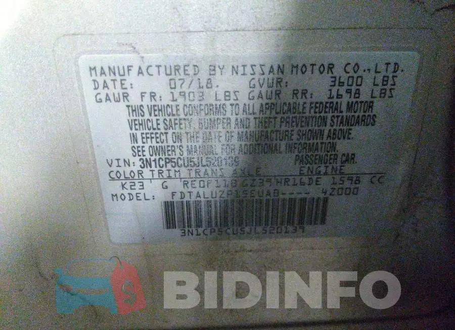 3N1CP5CU5JL520139 Photo# 9