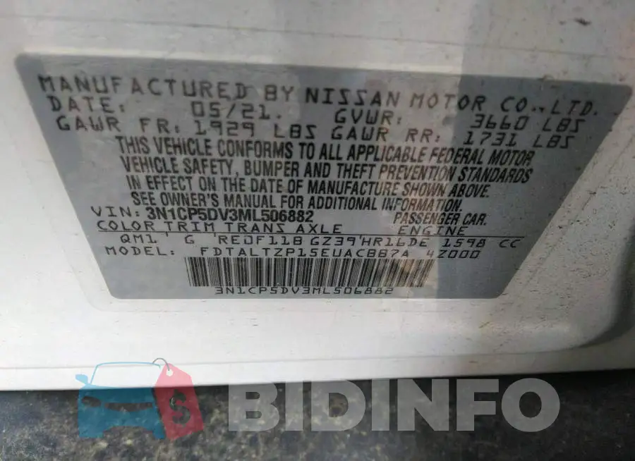 3N1CP5DV3ML506882 Photo# 9