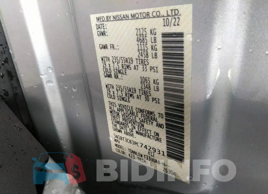 5N1BT3CB3PC742931 Photo# 9