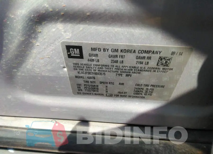 KL4CJFSB7FB043575 Photo# 9