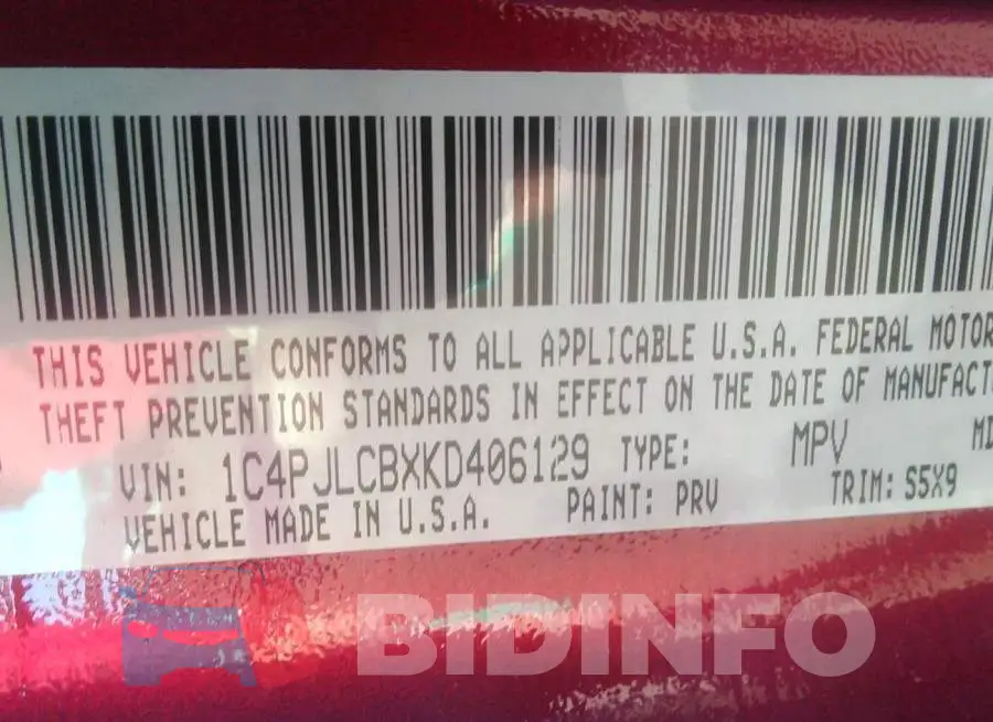 1C4PJLCBXKD406129 Photo# 9