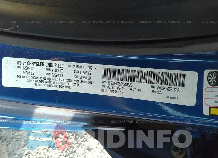 1C3CDZCB9DN519922 Photo# 9