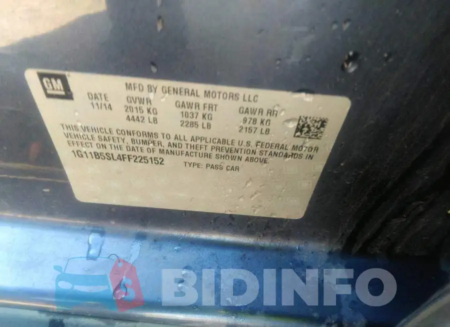 1G11B5SL4FF225152 Photo# 9