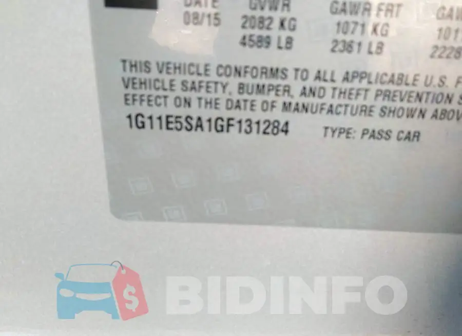 1G11E5SA1GF131284 Photo# 9