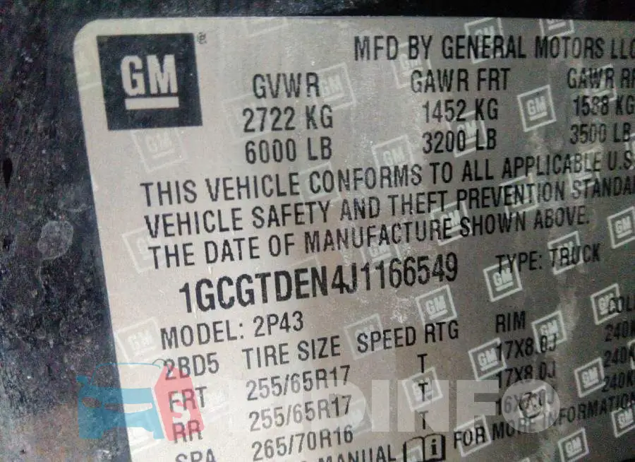 1GCGTDEN4J1166549 Photo# 9