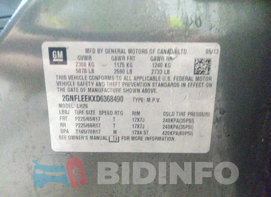 2GNFLEEKXD6368490 Photo# 9
