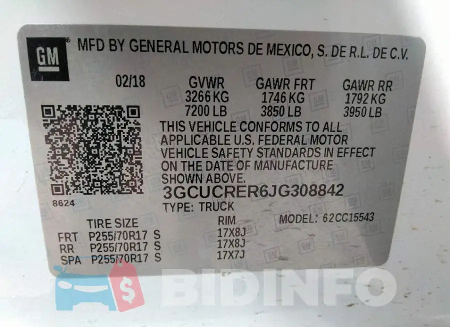 3GCUCRER6JG308842 Photo# 9