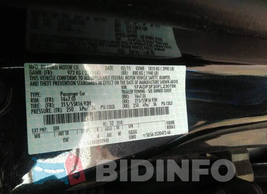 1FADP3F20FL230786 Photo# 9