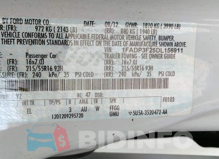 1FADP3F25DL156911 Photo# 9