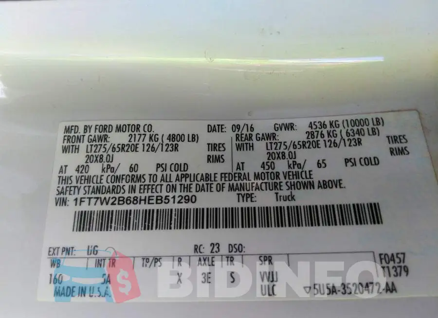 1FT7W2B68HEB51290 Photo# 9