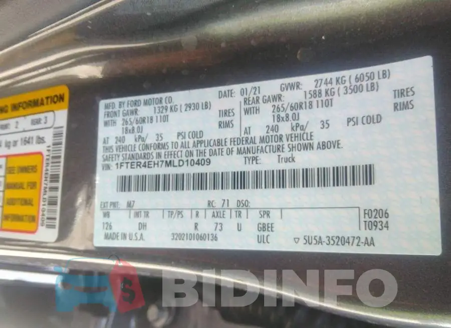 1FTER4EH7MLD10409 Photo# 9