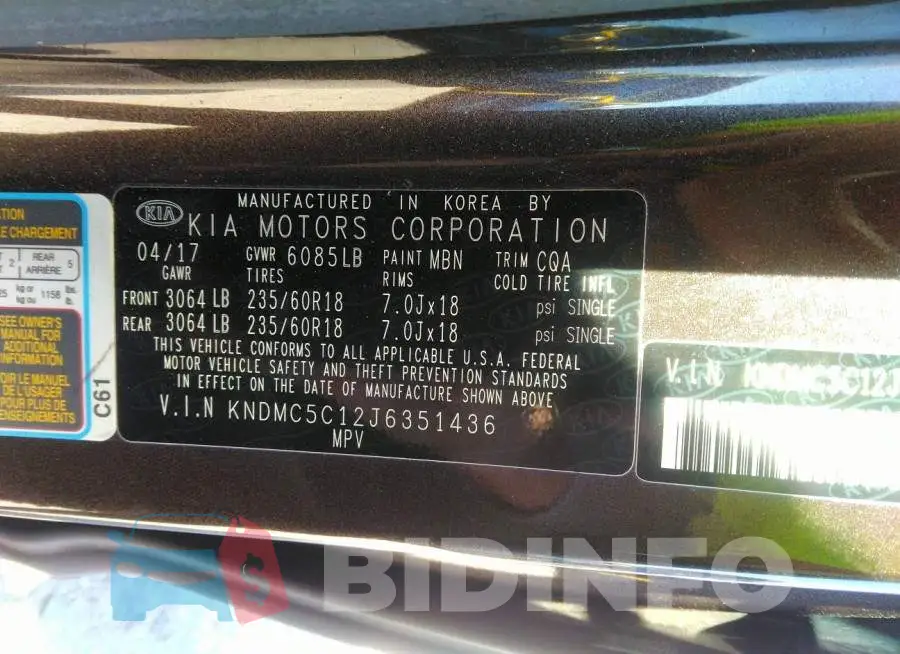 KNDMC5C12J6351436 Photo# 9