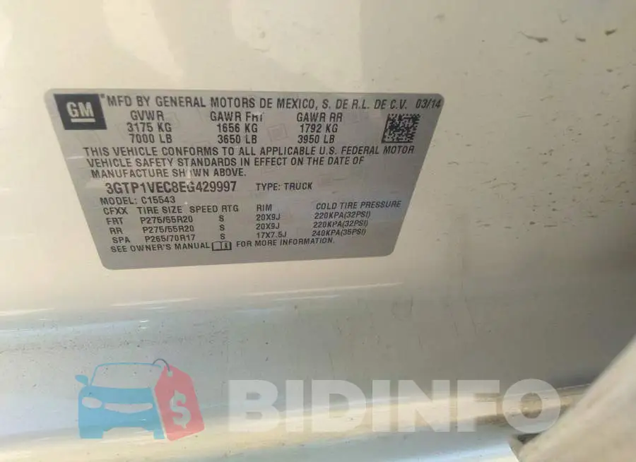 3GTP1VEC8EG429997 Photo# 9