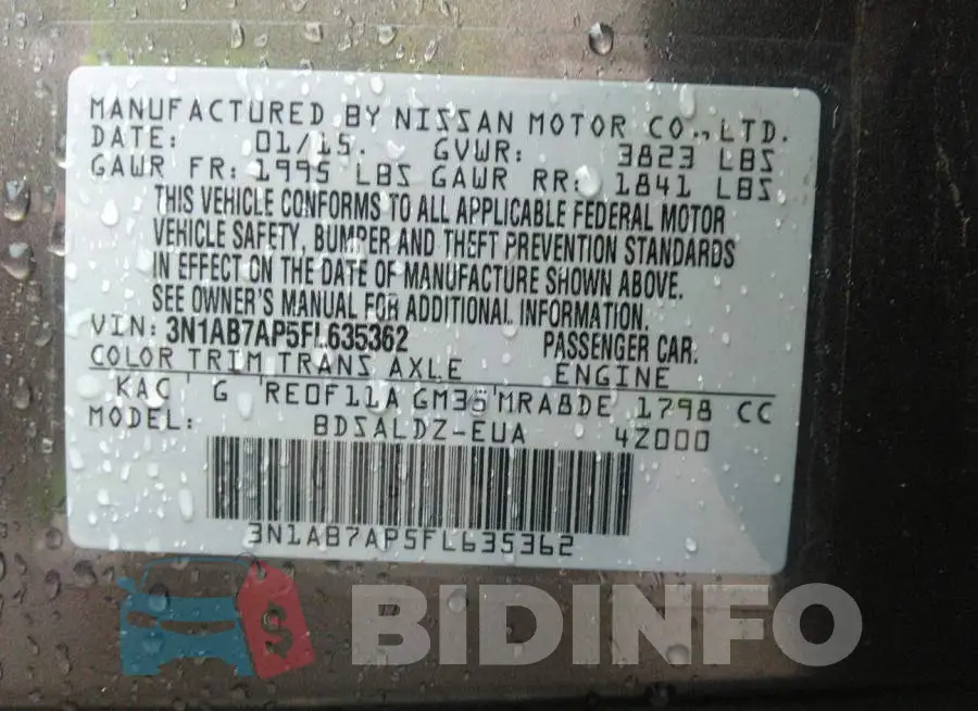 3N1AB7AP5FL635362 Photo# 9