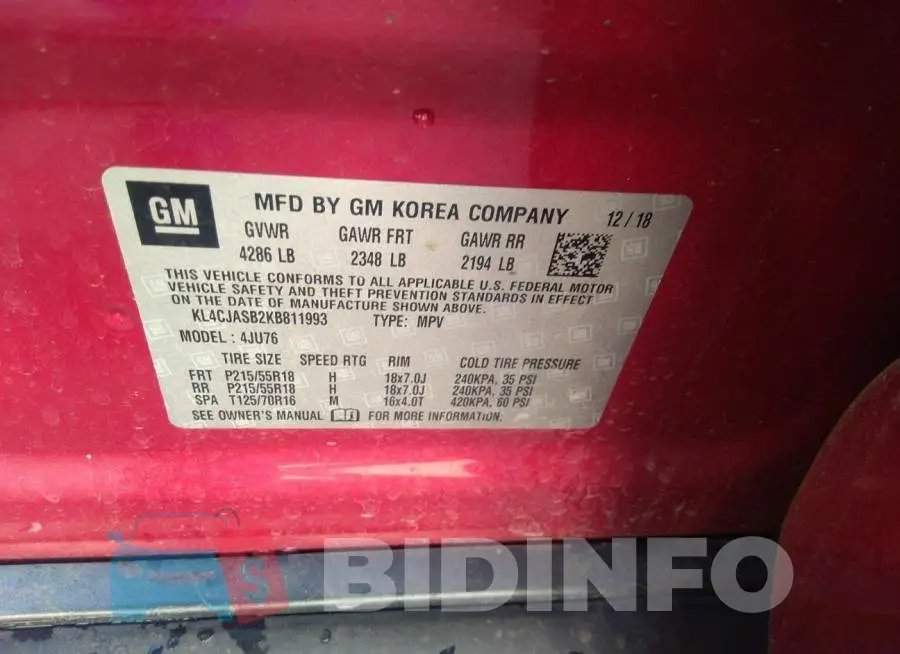 KL4CJASB2KB811993 Photo# 9