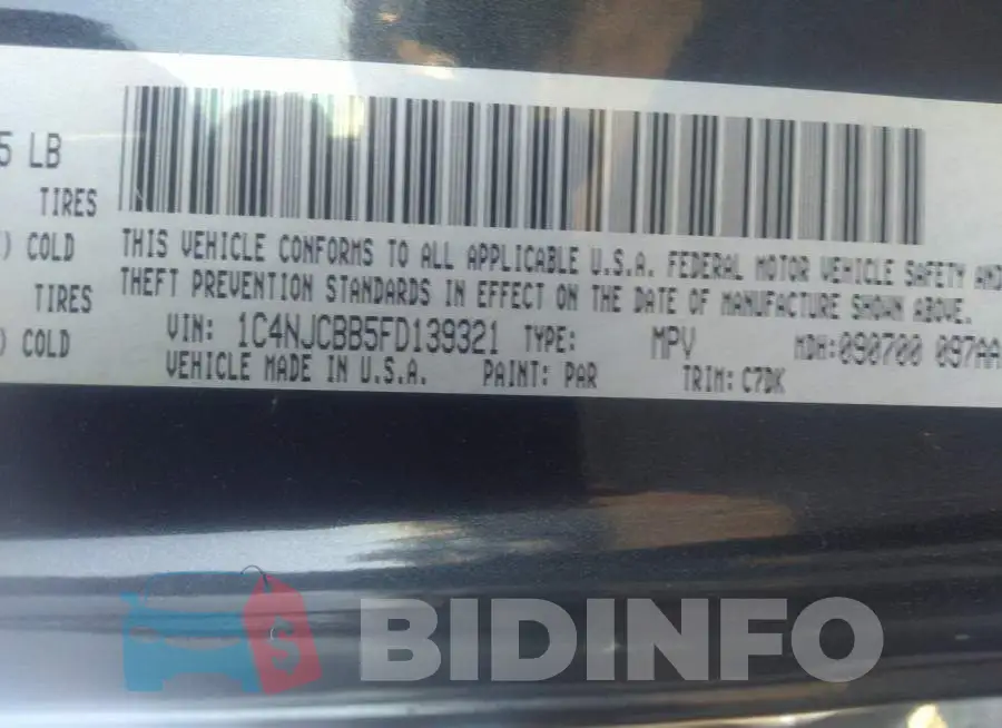 1C4NJCBB5FD139321 Photo# 9