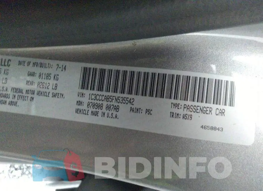 1C3CCCAB5FN535542 Photo# 9