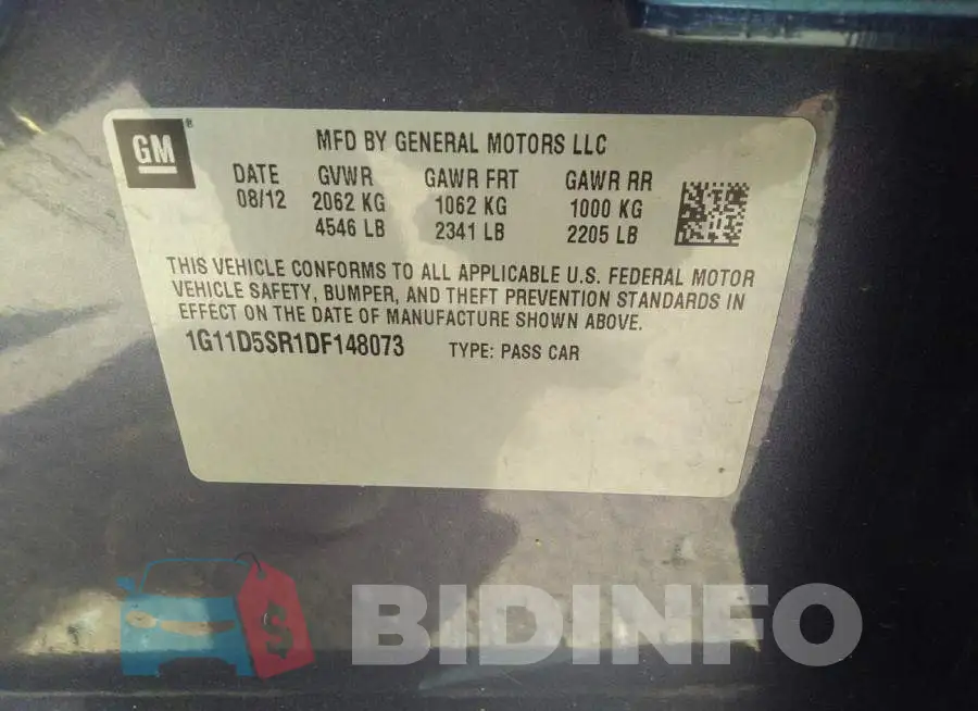 1G11D5SR1DF148073 Photo# 9