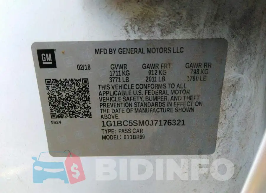 1G1BC5SM0J7176321 Photo# 9