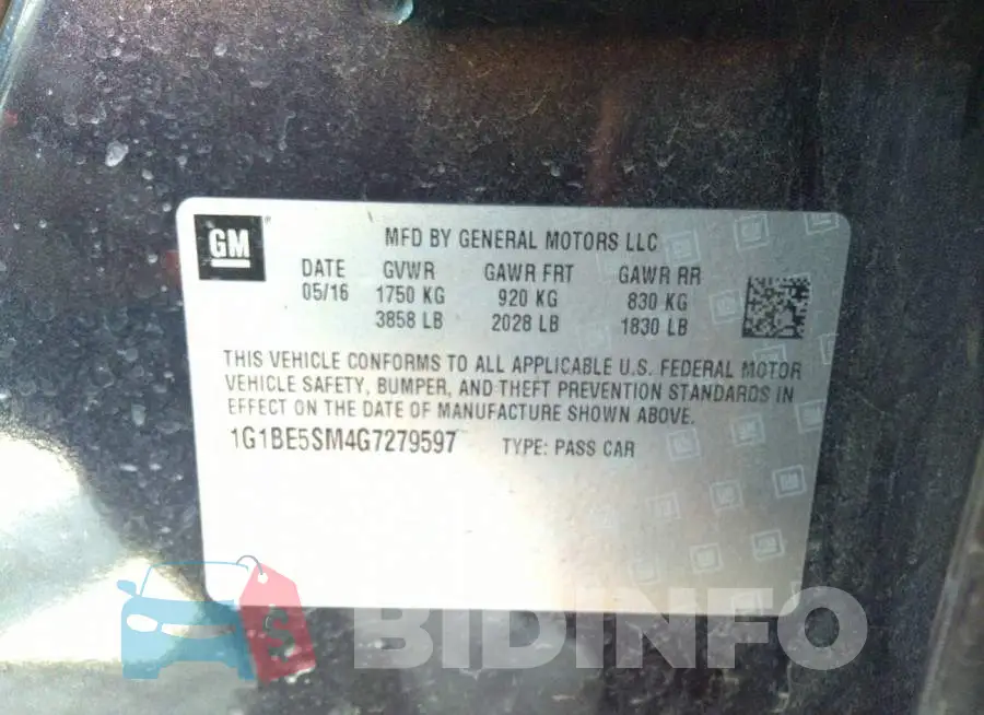 1G1BE5SM4G7279597 Photo# 9