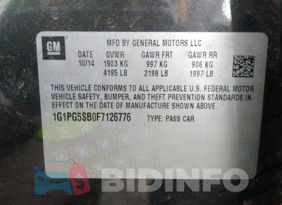 1G1PG5SB0F7126776 Photo# 9
