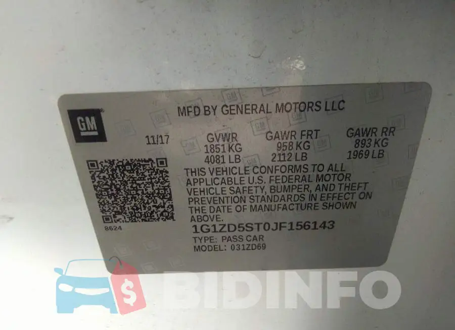 1G1ZD5ST0JF156143 Photo# 9