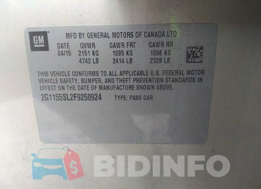 2G1155SL2F9250924 Photo# 9