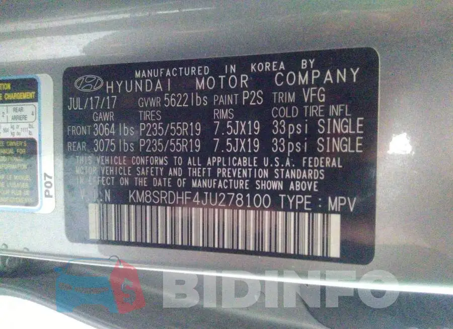 KM8SRDHF4JU278100 Photo# 9