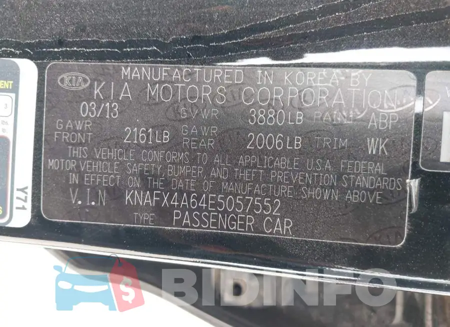 KNAFX4A64E5057552 Photo# 9
