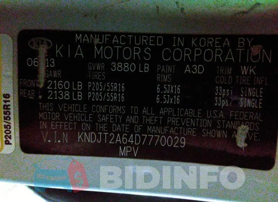 KNDJT2A64D7770029 Photo# 9