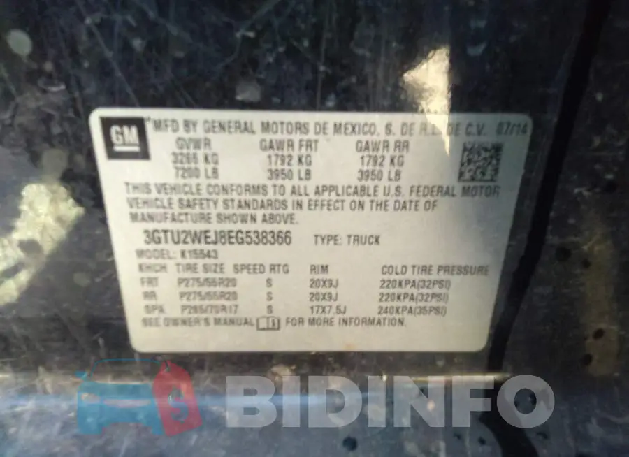 3GTU2WEJ8EG538366 Photo# 9