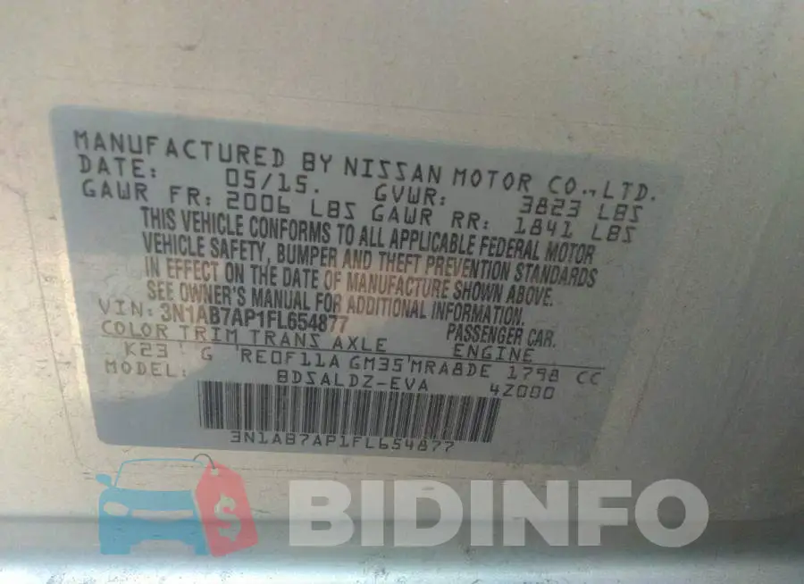 3N1AB7AP1FL654877 Photo# 9