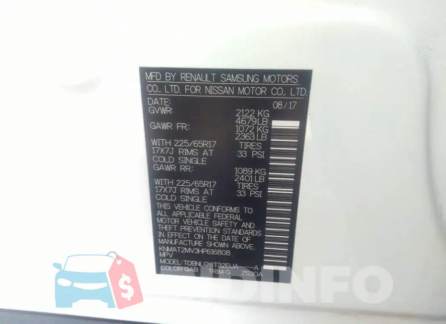 KNMAT2MV3HP616808 Photo# 9