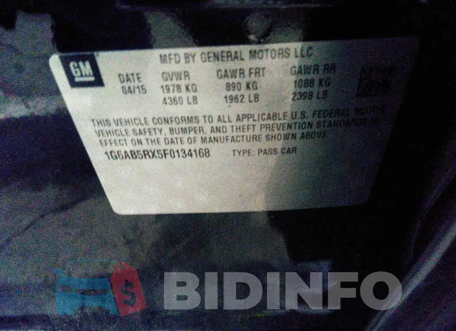 1G6AB5RX5F0134168 Photo# 9