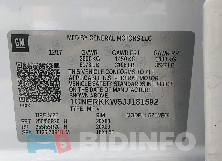 1GNERKKW5JJ181592 Photo# 9