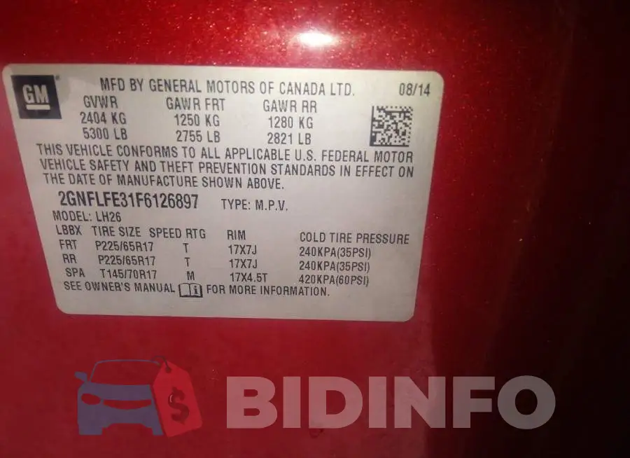 2GNFLFE31F6126897 Photo# 9